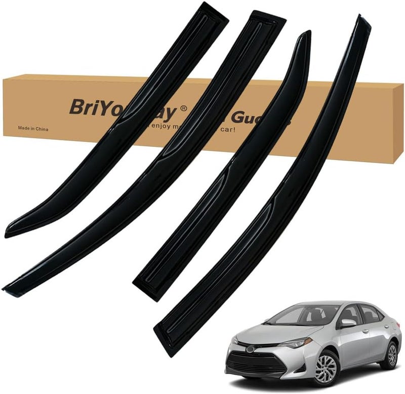 BriYorWay Vent Shades Rain Guards for Toyota Corolla Sedan 2014 2015 2016 2017 2018 2019 Accessories, for Toyota Corolla Sedan Window Deflectors Window Visors - Image 1